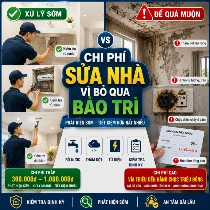 Chi Phí Sửa Nhà Vì Bỏ Qua Bảo Trì — Con Số Khiến Nhiều Gia Đình Bất Ngờ
